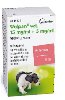 Welpan® vet. Oral suspension 5 mg/ml+15 mg/ml till Ung Hund