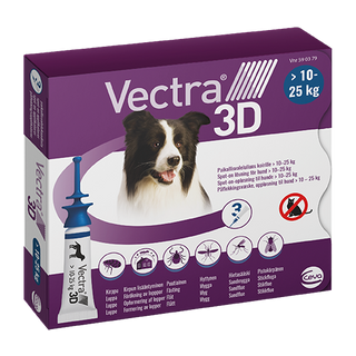 Vectra 3D för Hund. Spot-On Lösning, 10 - 25 kg.