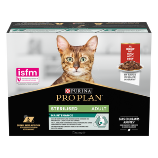 Sterilised Våtmat med Biff för Katt