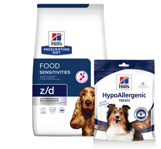 Treats + Prescription Diet z/d Food Sensitivities Torrfoder till Hund