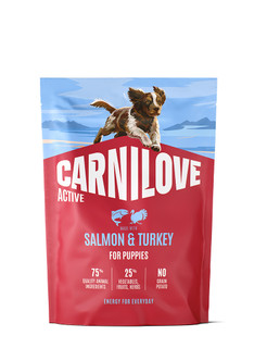 Salmon & Turkey Puppy Torrfoder för Valpar