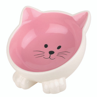 Kattformad kattskål i keramik