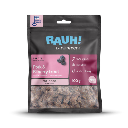 Hundgodis med gris och blåbär