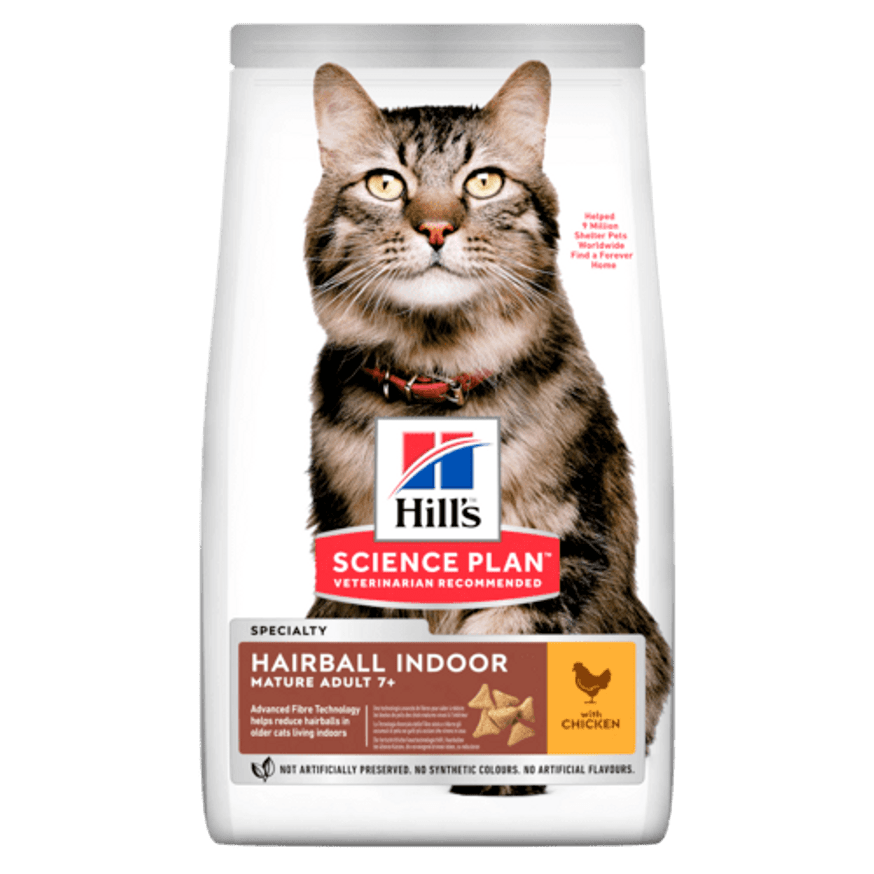 Mature Adult Hairball & Indoor torrfoder med kyckling för katt