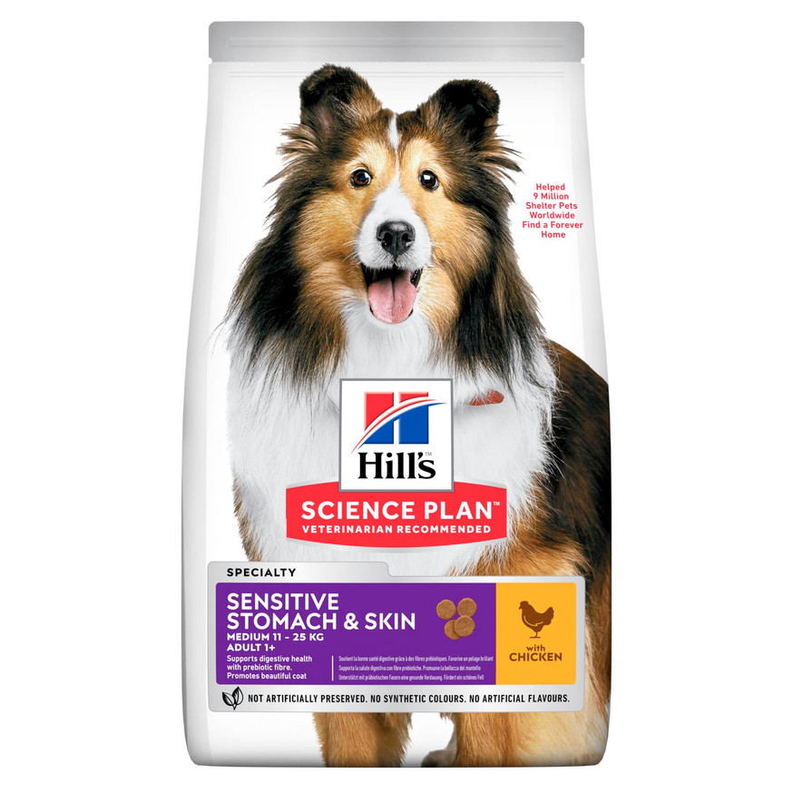 Adult Sensitive Stomach & Skin Medium Hundfoder med kyckling