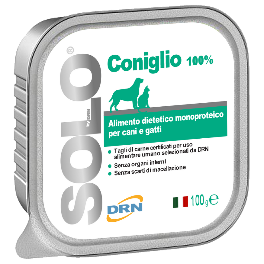 DRN Solo Kanin Monoprotein Våtfoder för hund & katt - 100 g