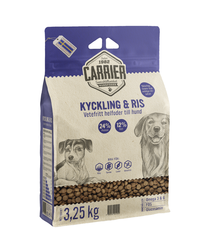 Kyckling & Ris Hundfoder - 3,25 kg