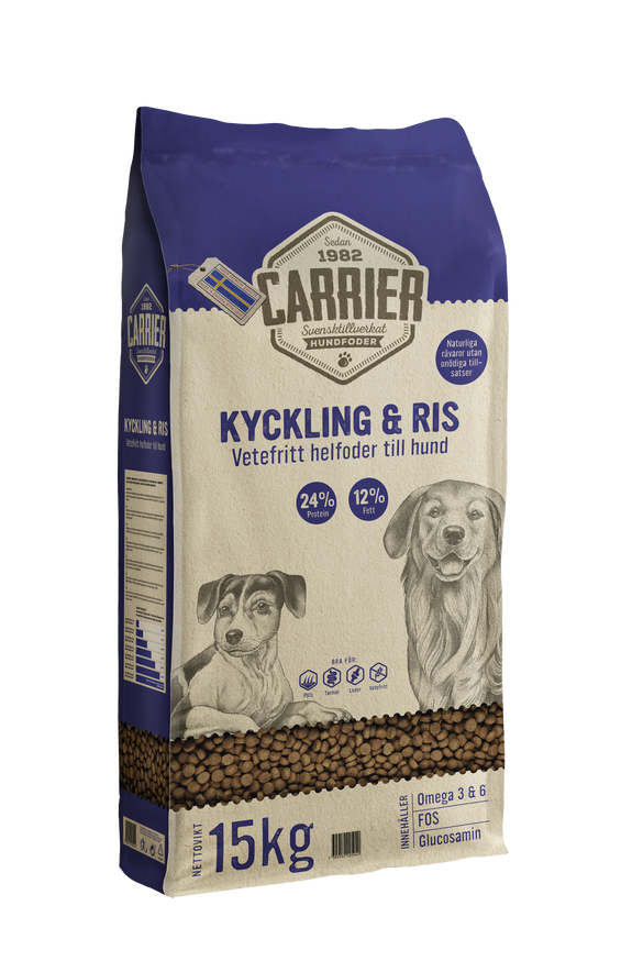 Kyckling & Ris Hundfoder - 15 kg