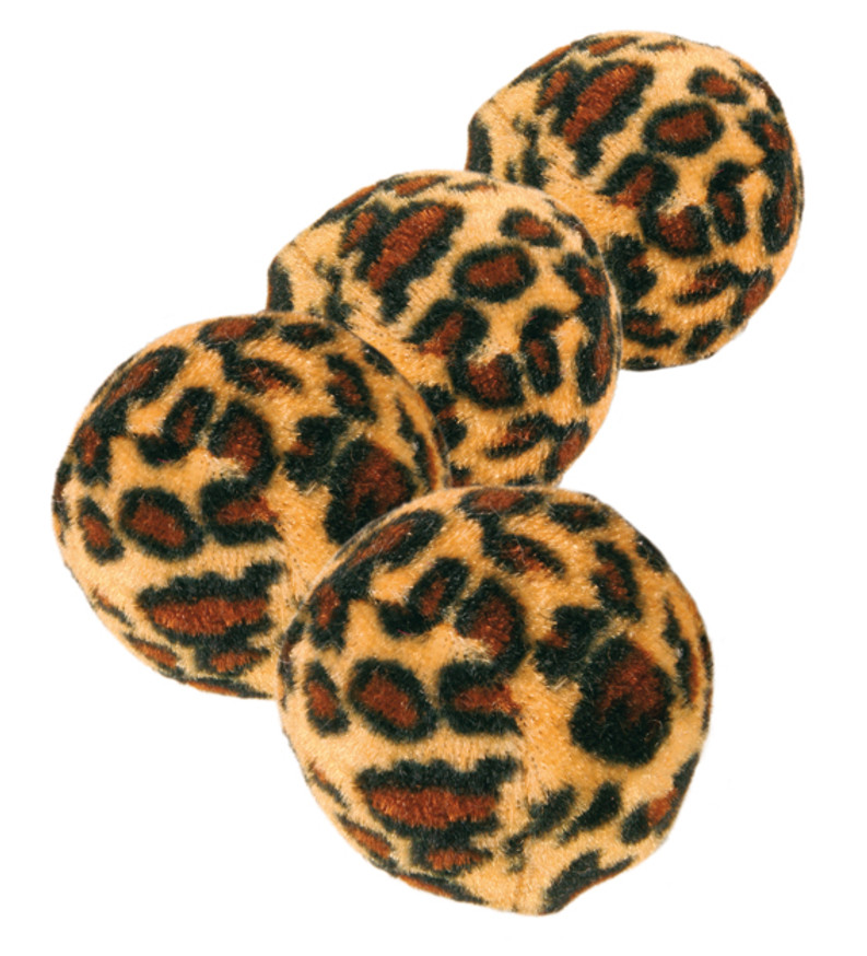 Leopardboll kattleksak 4-pack