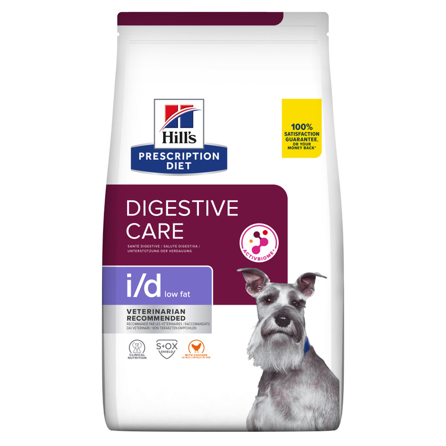 Prescription Diet i/d Digestive Care Low Fat Hundfoder med Kycklingsmak