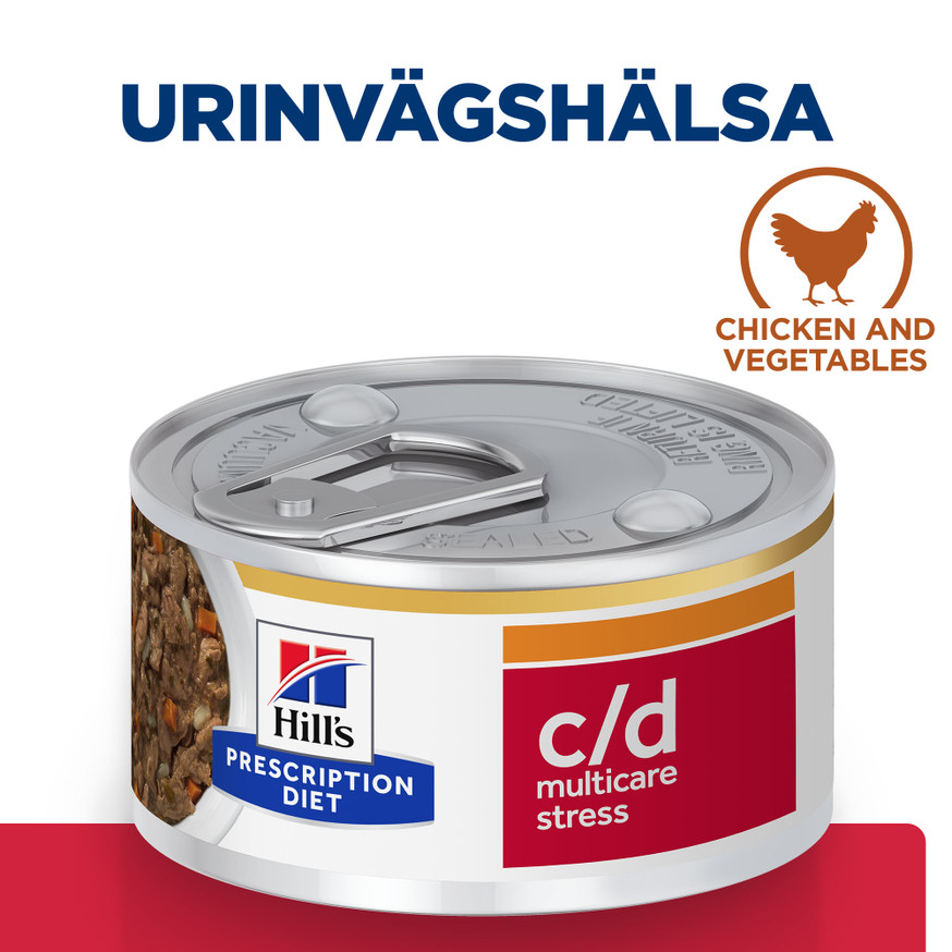 Prescription Diet c/d Multicare Stress Urinary Care Stew med Kyckling + Grönsaker för katt