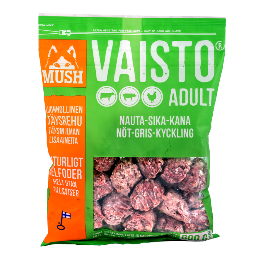 Vaisto® Köttbullar Nöt-Gris-Kyckling Hundfoder