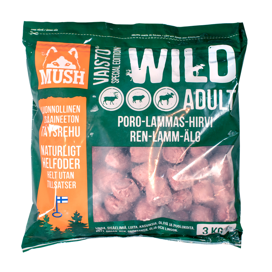 Vaisto® Wild Köttbullar Ren-Lamm-Älg hundfoder