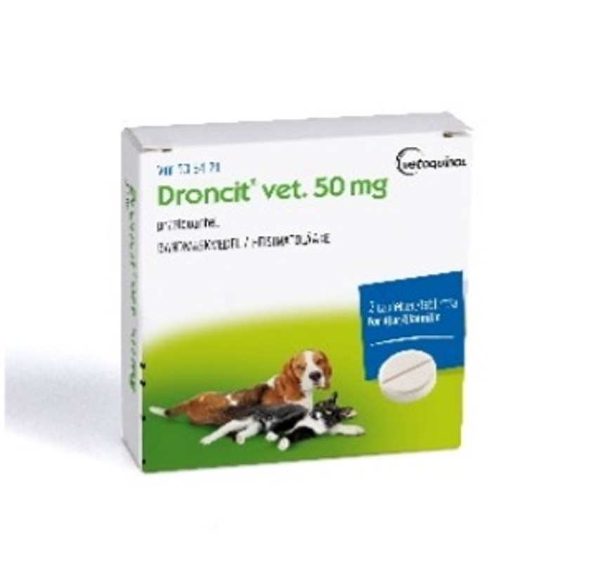 Droncit® vet. Oral tablett 50 mg, 2 st till Hund/Katt