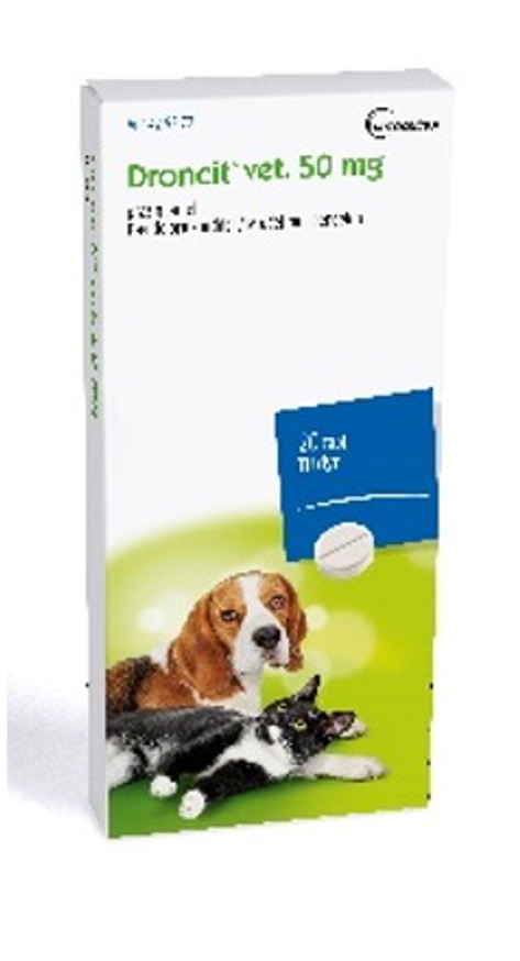 Droncit® vet. Oral tablett 50 mg, 20 st till Hund/Katt