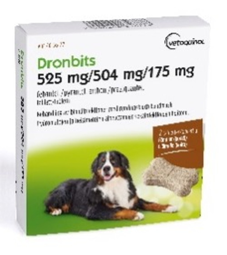 Dronbits Oral Tablett, 525 mg/504 mg/175 mg, 2 st till Hund