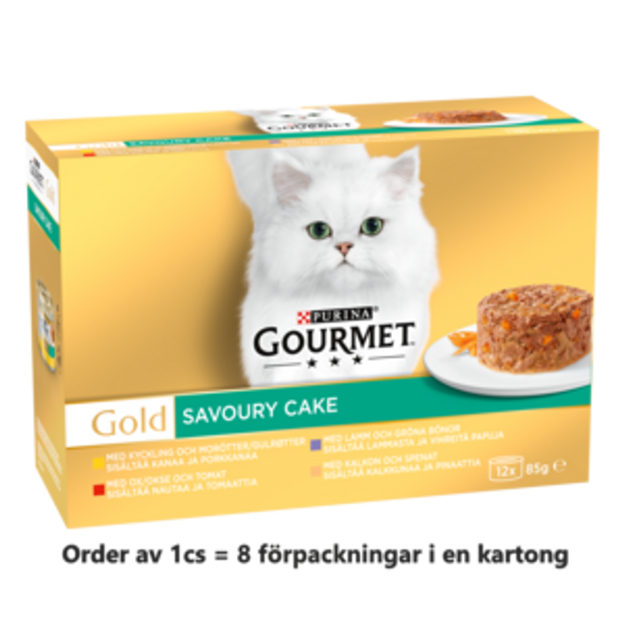 Våtfoder Savoury Cake, 12-pack för Katt