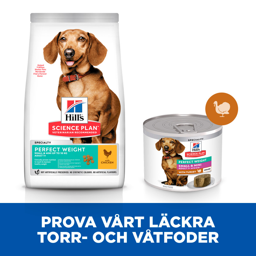 Perfect Weight Hundfoder Small & Mini Adult Mousse med Kalkon