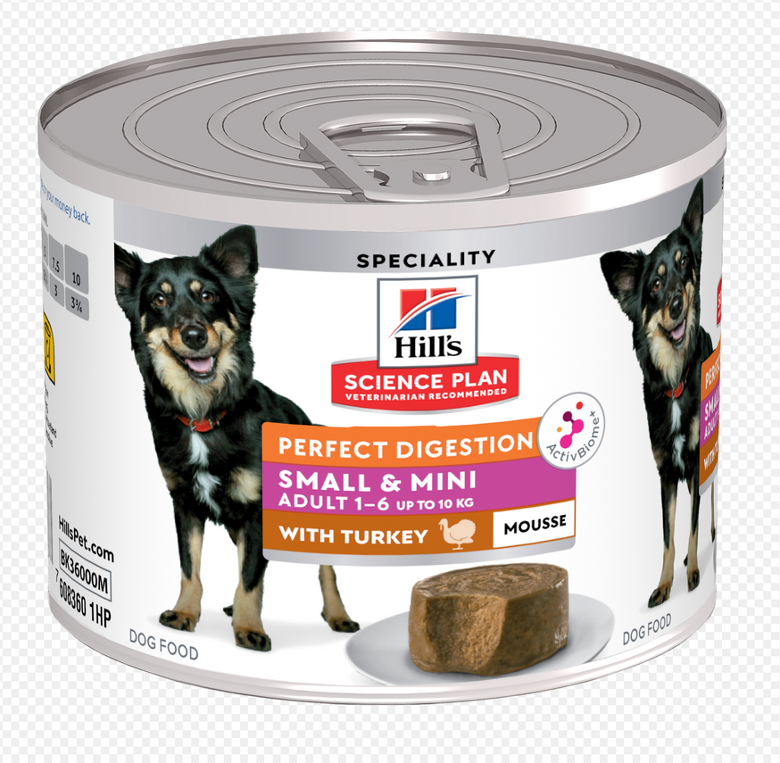 Perfect Digestion Small & Mini Adult Mousse Hundfoder med Kalkon