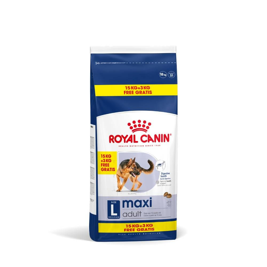 Maxi Adult Torrfoder Till Vuxna Hundar - 15 + 3 kg