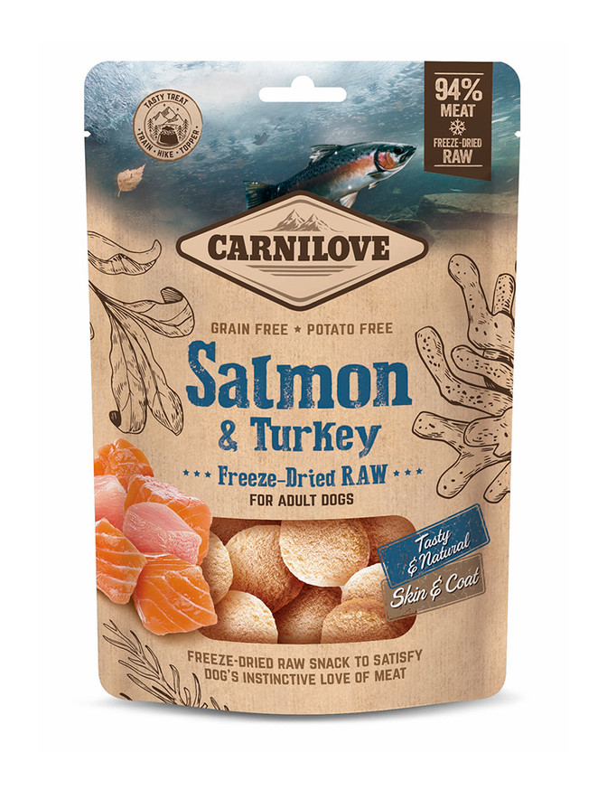 Freeze Dried Raw Snacks Salmon & Turkey Frystorkat Hundgodis