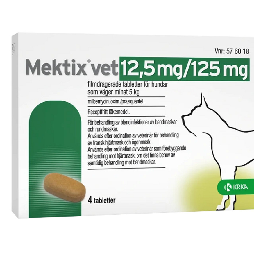 Mektix Vet 12,5 mg / 125 mg Filmdragerad tablett för Hund - 4 st