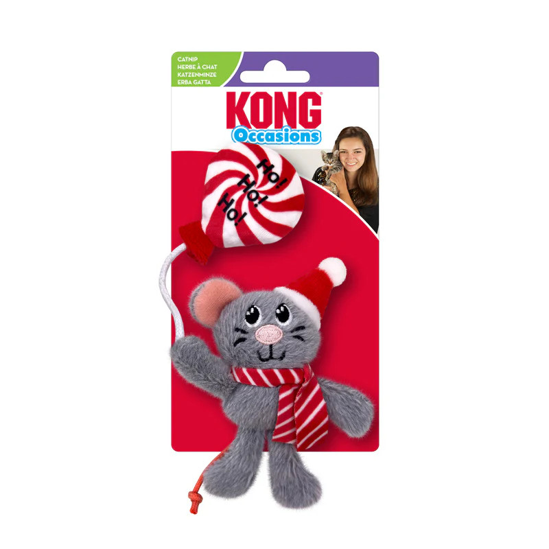 Kong Holiday Occasions Mouse med Kattmynta