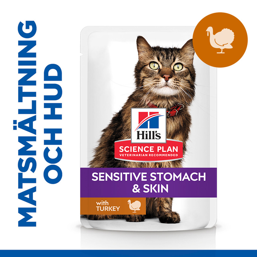 Sensitive Stomach & Skin Adult Våtfoder för Katt med Kalkon