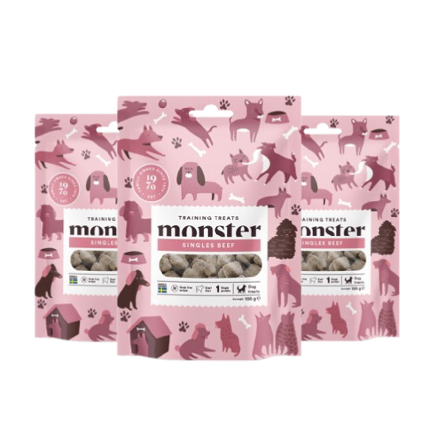 3-pack Smulfritt Hundgodis Dog Training Treats Beef