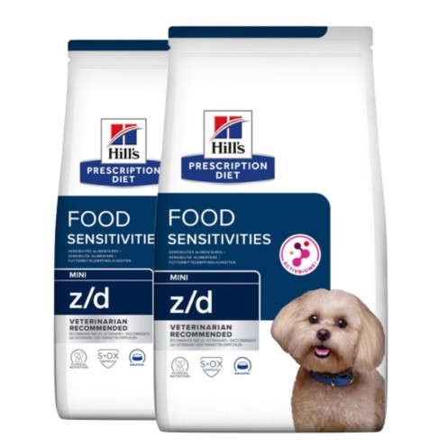 2-pack (2 x 6 kg) Prescription Diet z/d Food Sensitives Mini Torrfoder till mindre hund
