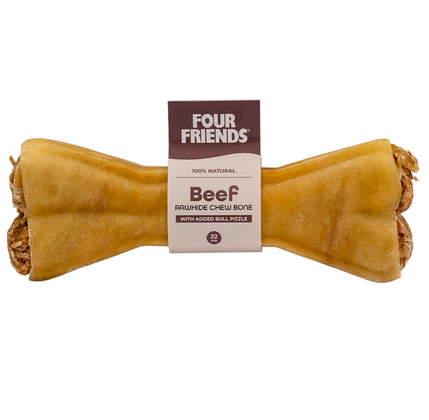 Natural Chews Beef Rawhide Chew Bone with Bull Pizzle till Hund - 22 cm