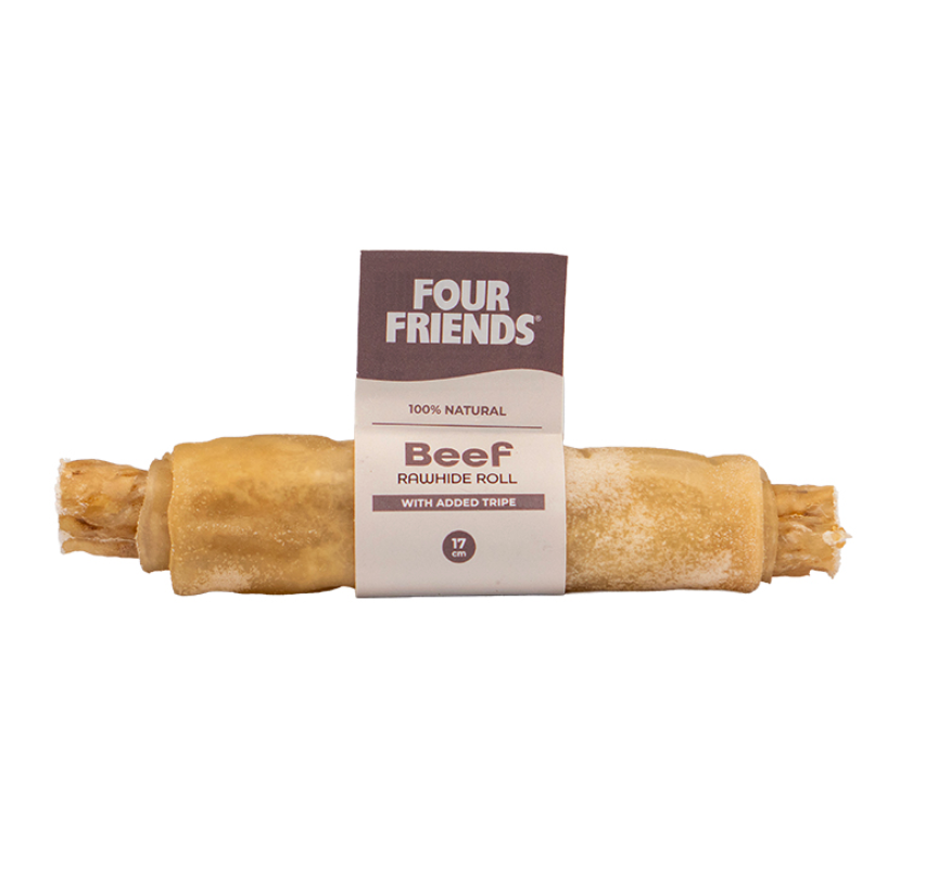 Natural Chews Beef Rawhide Roll with Tripe till Hund - 17 cm