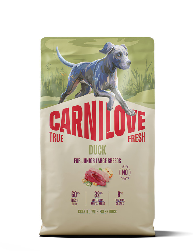 True Fresh Duck Large Junior Torrfoder för Valpar - 4 kg