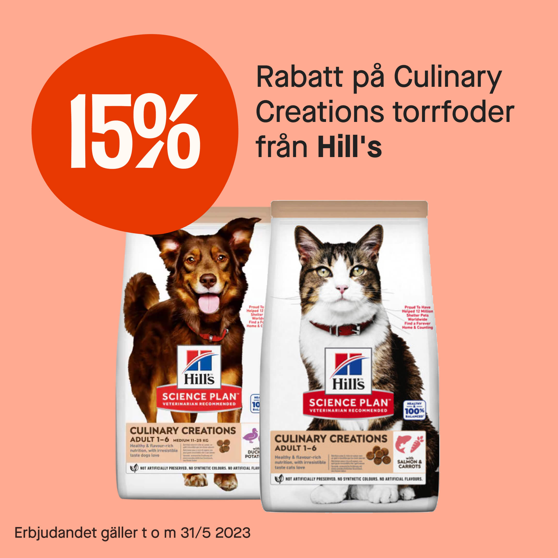 15% Culinary Creations torrfoder från Hill's