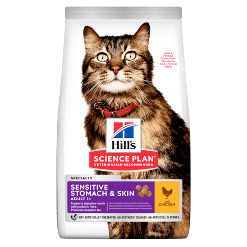 Adult Sensitive Stomach & Skin med kyckling för katt – 7 kg