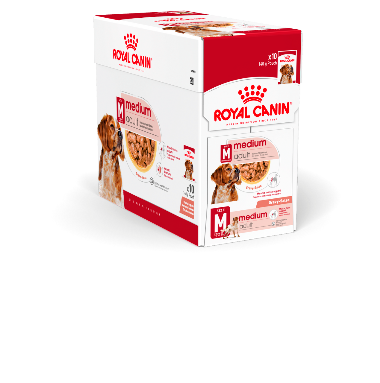 Medium Adult V&aring;tfoder f&ouml;r hund - 10 x 140 g