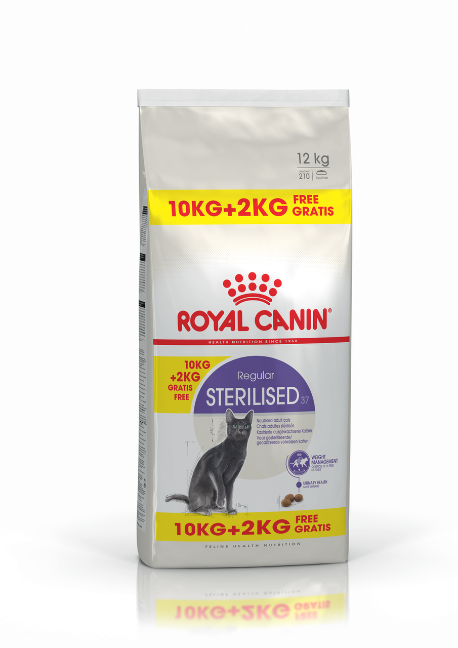 Sterilised 37 Adult Torrfoder för katt - 10 + 2 kg | Djurtyp - Katt - Kattmat - Torrfoder | DogStyle