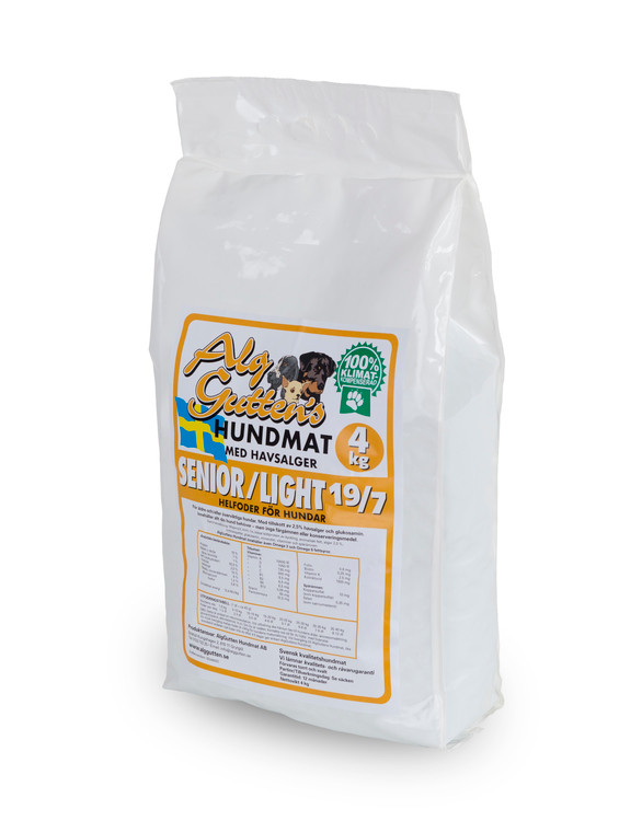 AlgGutten Senior Light 19/7 Hundfoder – 4 kg