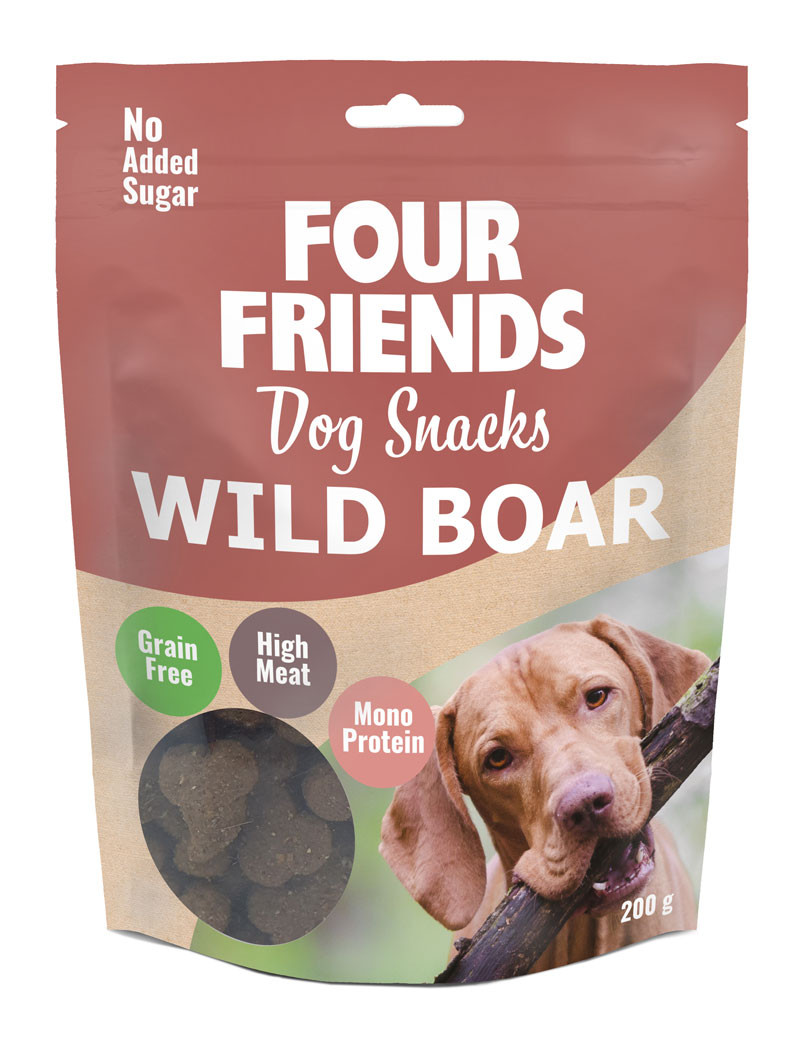 FourFriends Dog Snacks Wild Boar hundgodis – 200 g