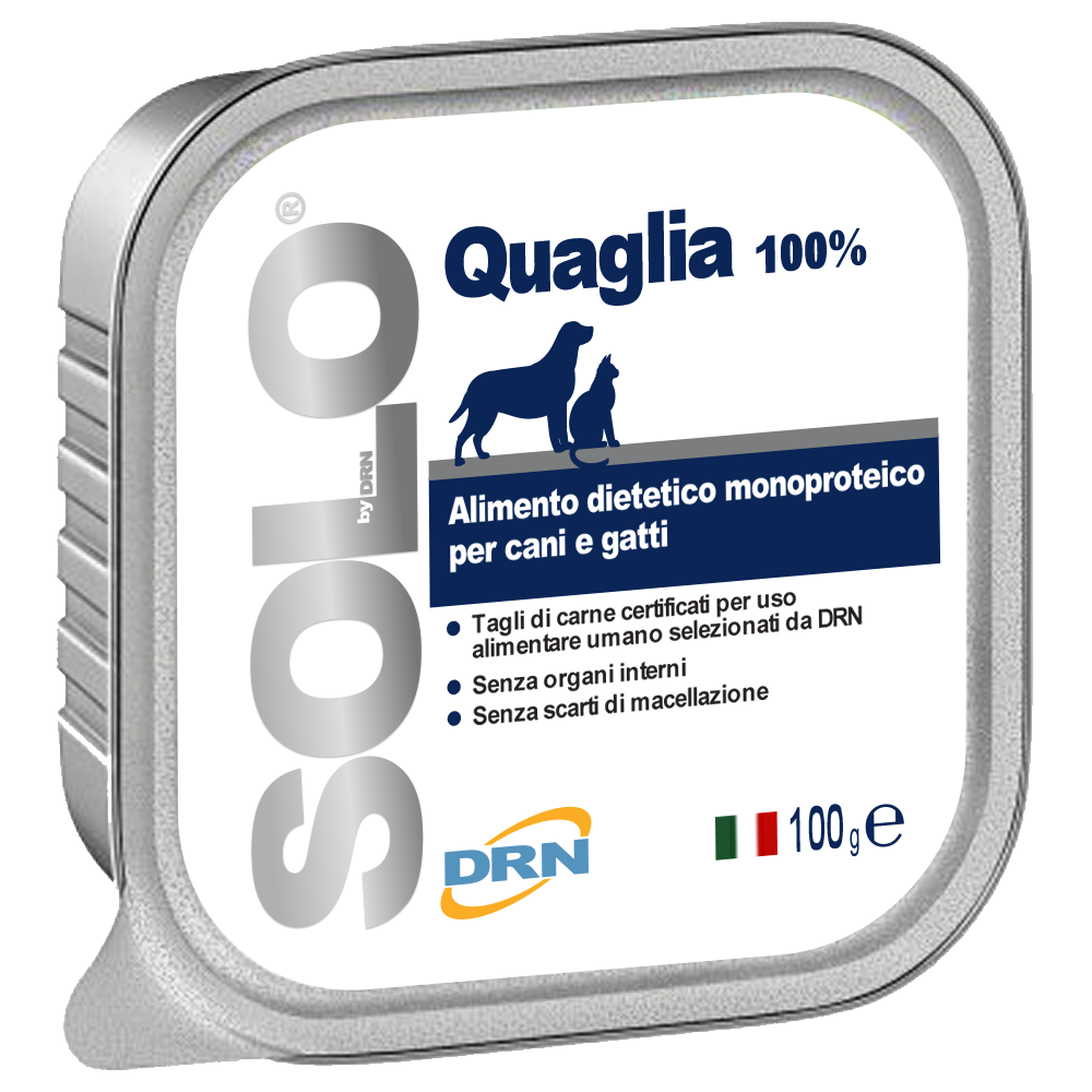 DRN Solo Vaktel Monoprotein Våtfoder för hund & katt – 100 g