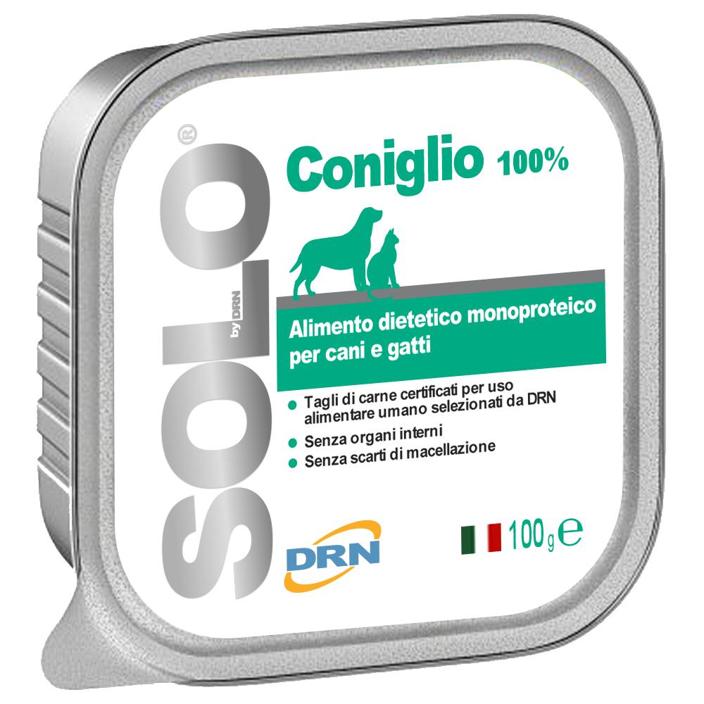 DRN Solo Kanin Monoprotein Våtfoder för hund & katt - 100 g | Djurtyp - Hund - Hundmat - Veterinärfoder | DogStyle