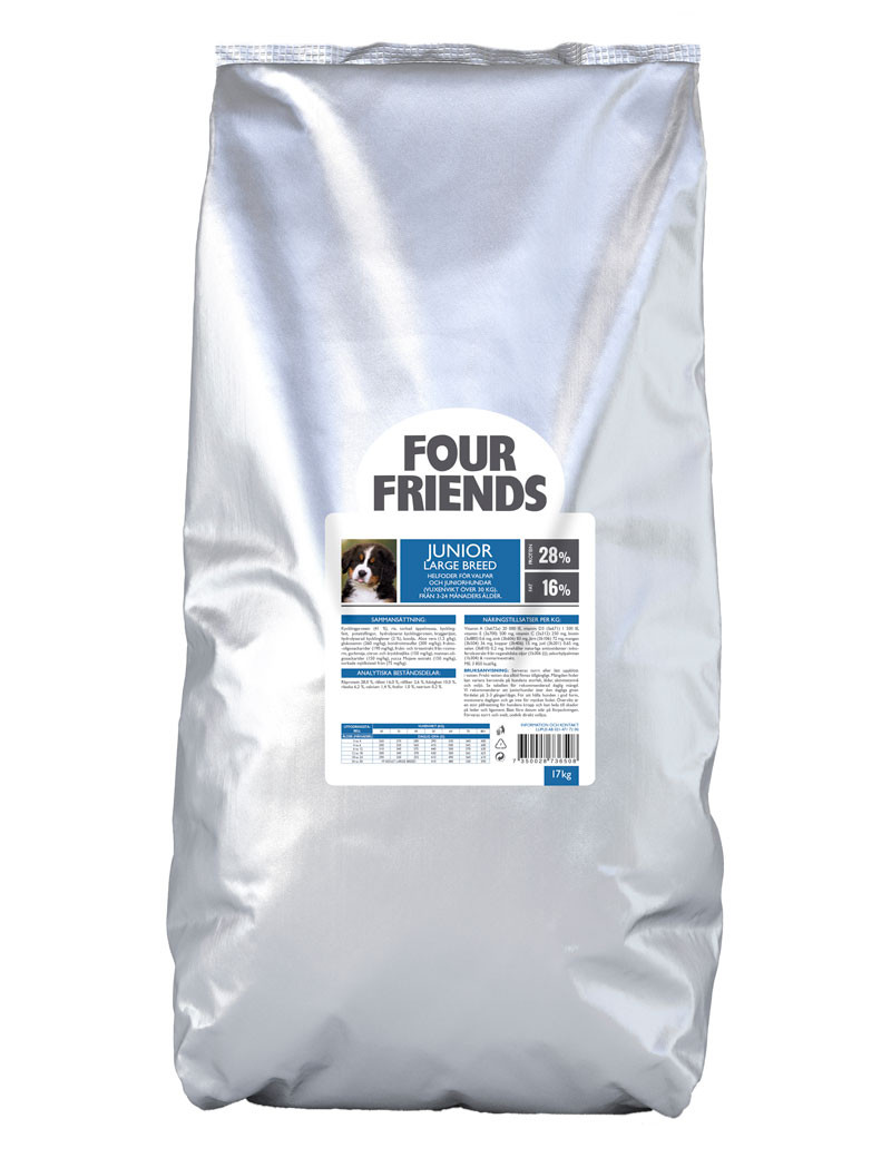 FourFriends Junior Large Breed Hundfoder – 17 kg