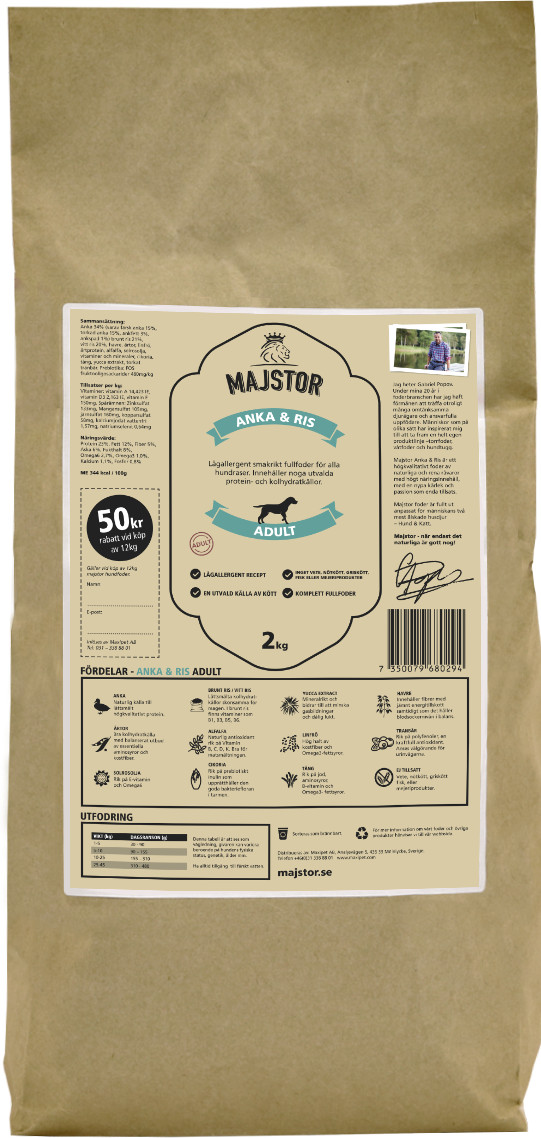 Majstor Anka & Ris Adult Hundfoder – 6 kg