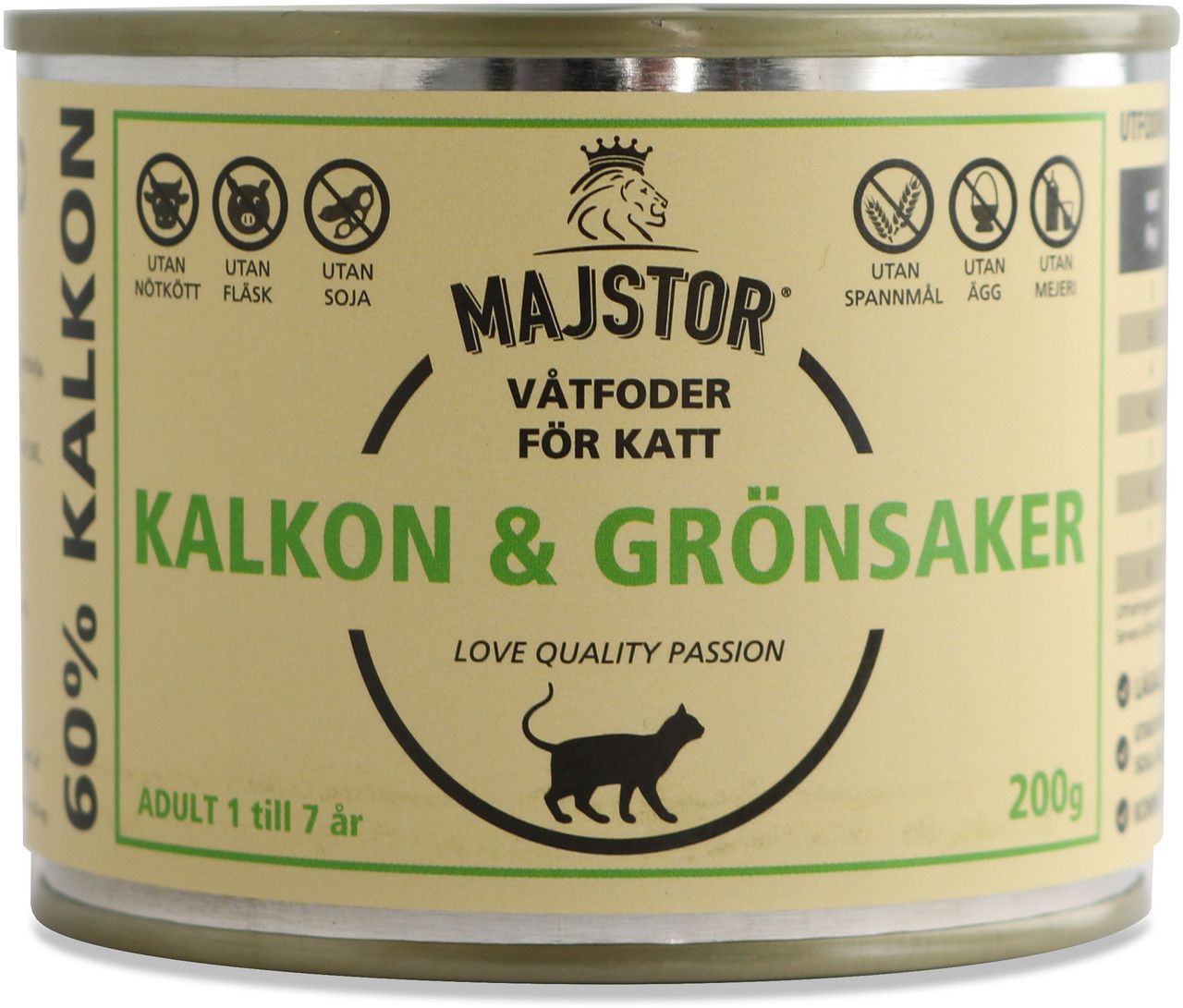 Kalkon & Grönsaker Våtfoder Katt – 6 x 200 g