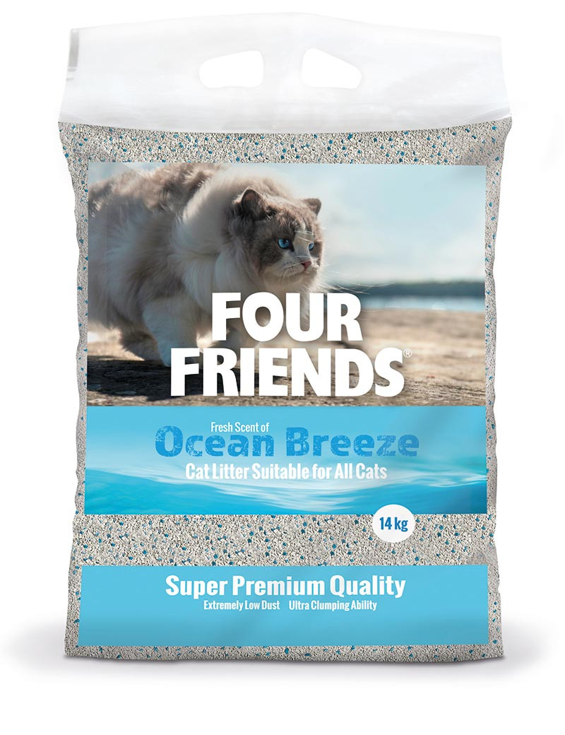 FourFriends Ocean Breeze kattsand – 14 kg