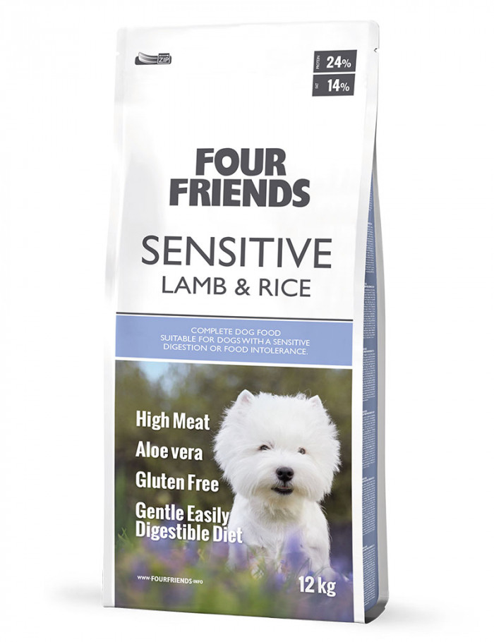 FourFriends Sensitive Lamb & Rice Hundfoder – 12 kg