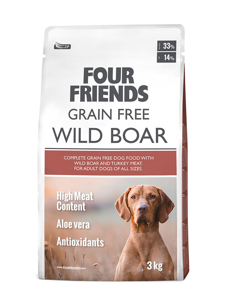 FourFriends Grain Free Wild Boar Hundfoder – 17 kg