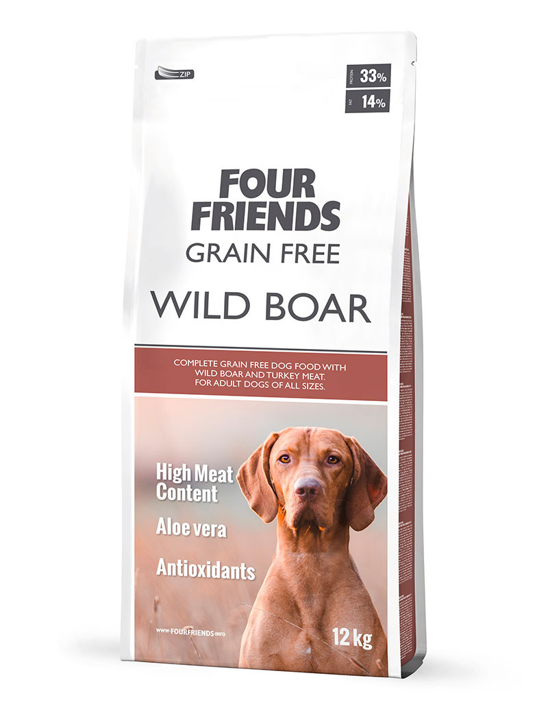 FourFriends Grain Free Wild Boar Hundfoder – 12 kg