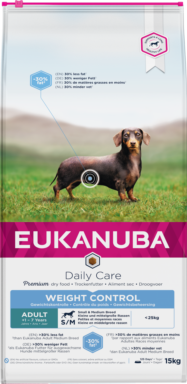 Dog Adult Small/Medium Weight Control - 15 kg | Djurtyp - Hund - Hundmat - Torrfoder | DogStyle