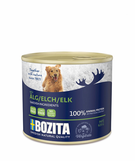 Bozita Älg Paté för hund – 6 st x 625 g